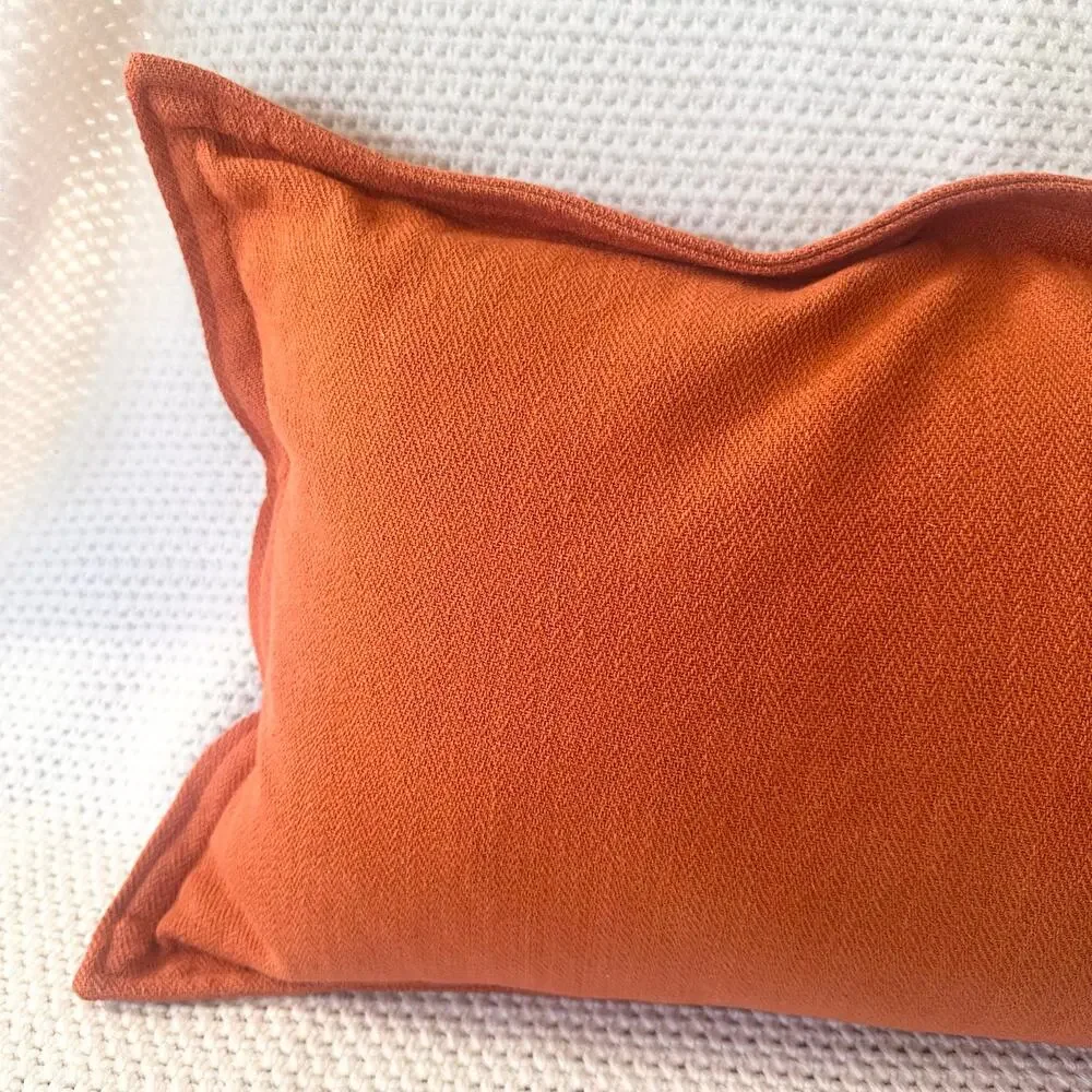 Ralph Lauren Home Orange Rust Beige Lumbar Feather Breakfast Pillow 14